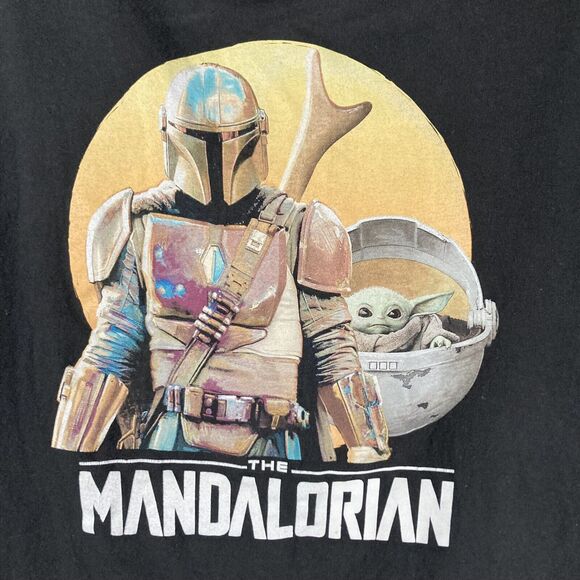 Star Wars: The Mandalorian Men’s Graphic Tee T-Shirt (L) • Baby Yoda Grogu • EUC - Picture 3 of 4